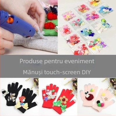Kit DIY de mănuși cu cinci degete pentru părinți și copii – mănuși tricotate pentru adulți, unisex, iarnă
