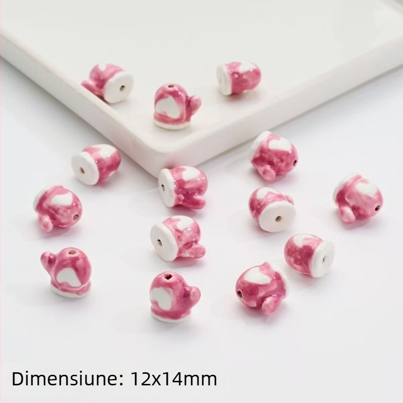 Accesorii pentru cercei – Mărgele ceramice pentru bijuterii DIY – Serie de Crăciun, mărgele brodate, model nobil, stil proaspăt și dulce, Primăvara 2025
