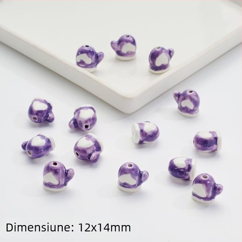 Accesorii pentru cercei – Mărgele ceramice pentru bijuterii DIY – Serie de Crăciun, mărgele brodate, model nobil, stil proaspăt și dulce, Primăvara 2025