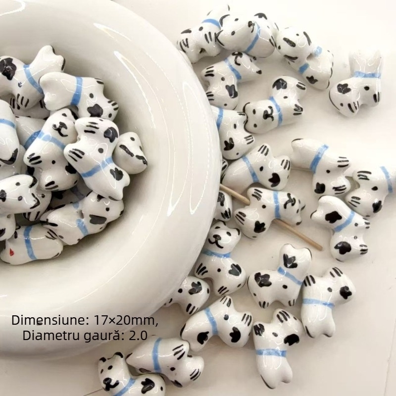 Accesorii pentru cercei – Mărgele ceramice pentru bijuterii DIY – Serie de Crăciun, mărgele brodate, model nobil, stil proaspăt și dulce, Primăvara 2025