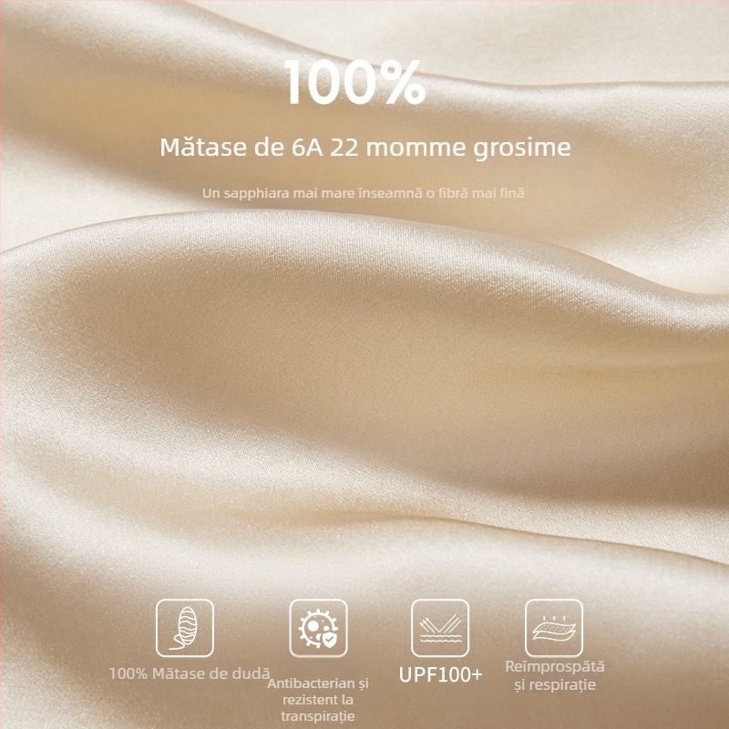 Mască facială cu protecție solară, din mătase de mulberry, design minimalist și versatil, acoperire parțială