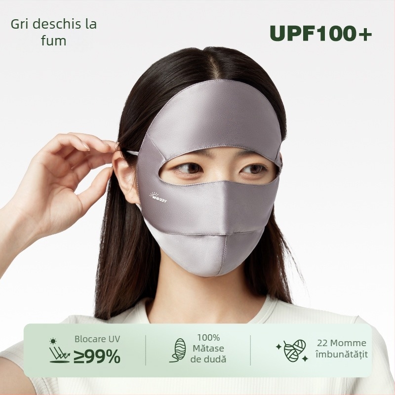 Mască facială cu protecție solară, din mătase de mulberry, design minimalist și versatil, acoperire parțială