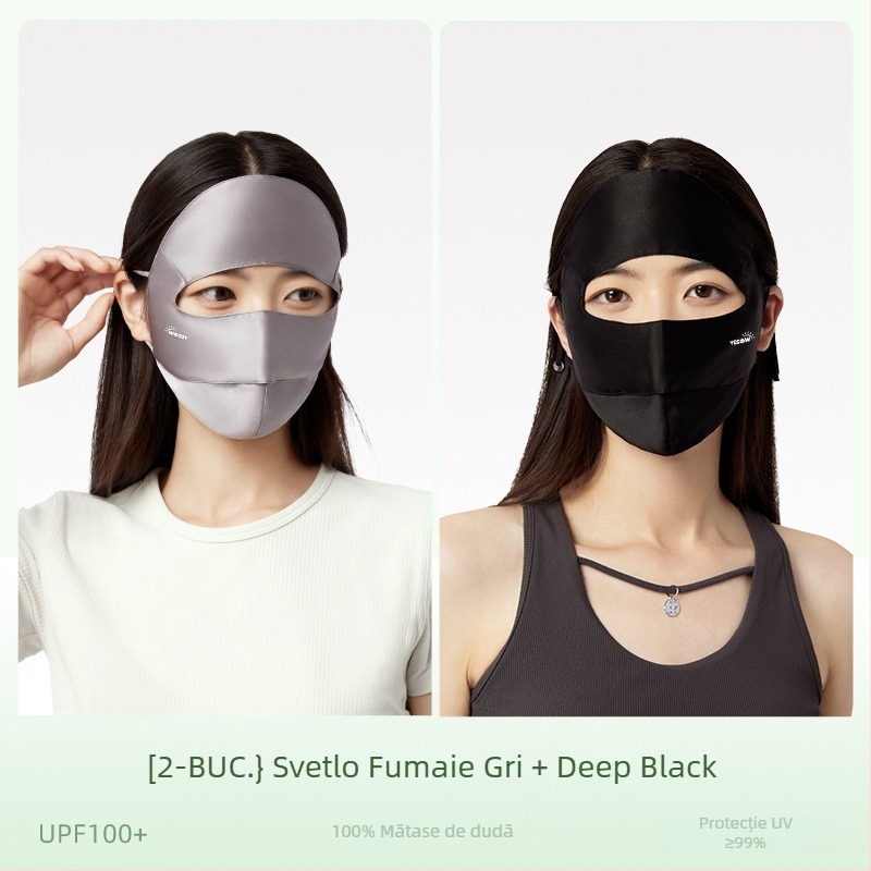 Mască facială cu protecție solară, din mătase de mulberry, design minimalist și versatil, acoperire parțială