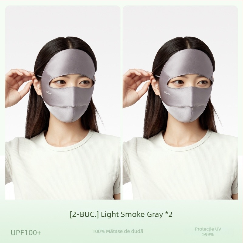Mască facială cu protecție solară, din mătase de mulberry, design minimalist și versatil, acoperire parțială