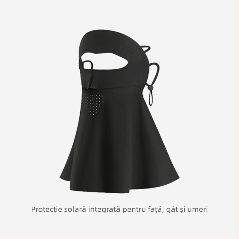 Meetsunny mască de protecție solară pentru gât și față, cu plasă Ice Silk, respirabilă, protecție UV, uscare rapidă, stil șal