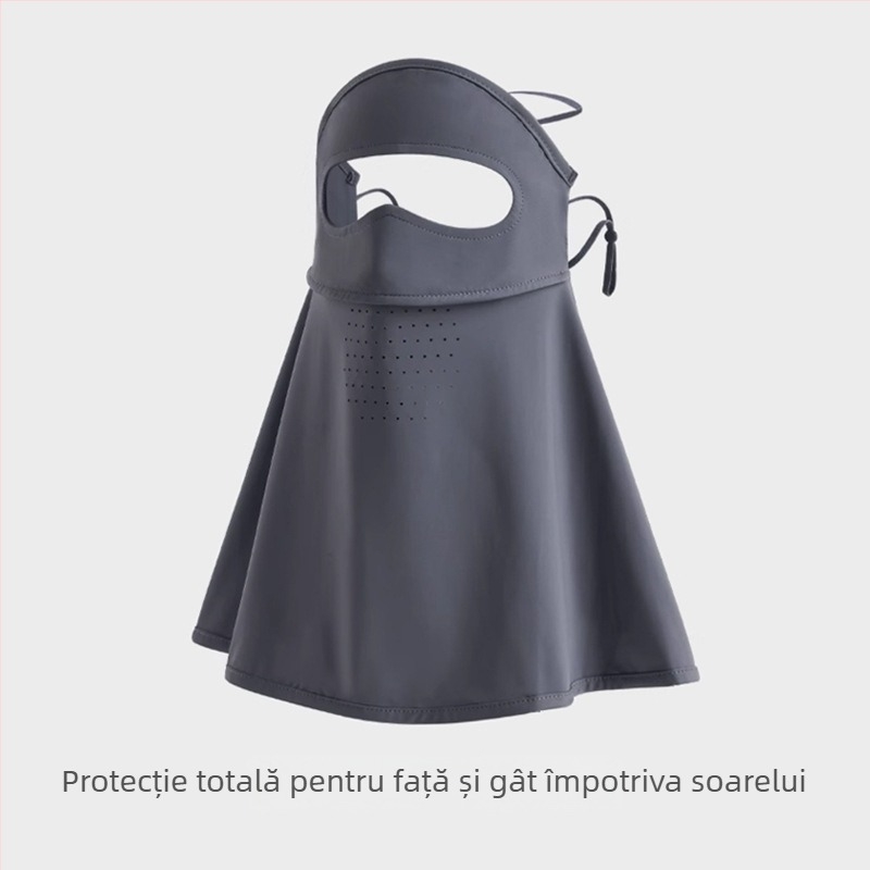 Meetsunny mască de protecție solară pentru gât și față, cu plasă Ice Silk, respirabilă, protecție UV, uscare rapidă, stil șal