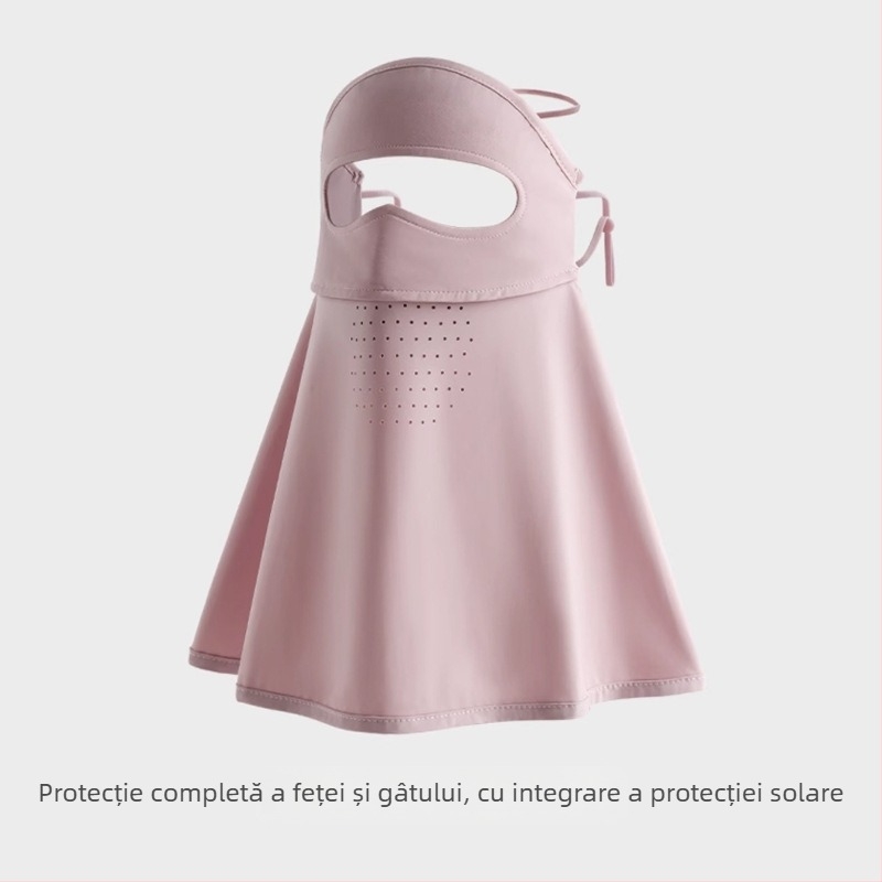 Meetsunny mască de protecție solară pentru gât și față, cu plasă Ice Silk, respirabilă, protecție UV, uscare rapidă, stil șal