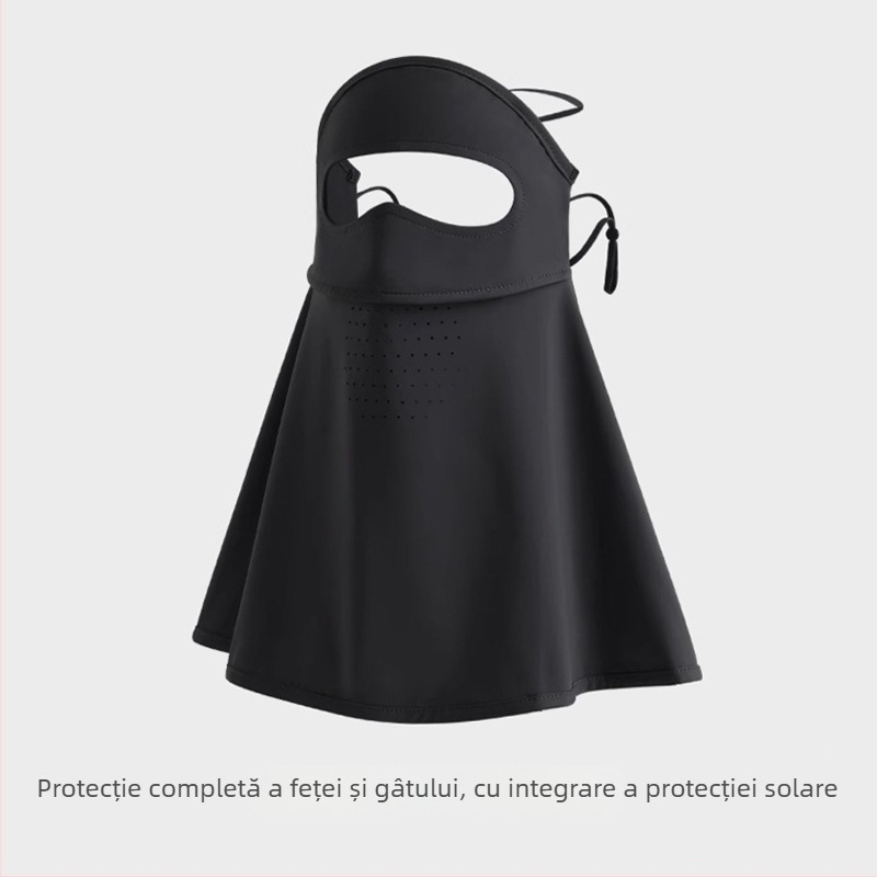 Meetsunny mască de protecție solară pentru gât și față, cu plasă Ice Silk, respirabilă, protecție UV, uscare rapidă, stil șal