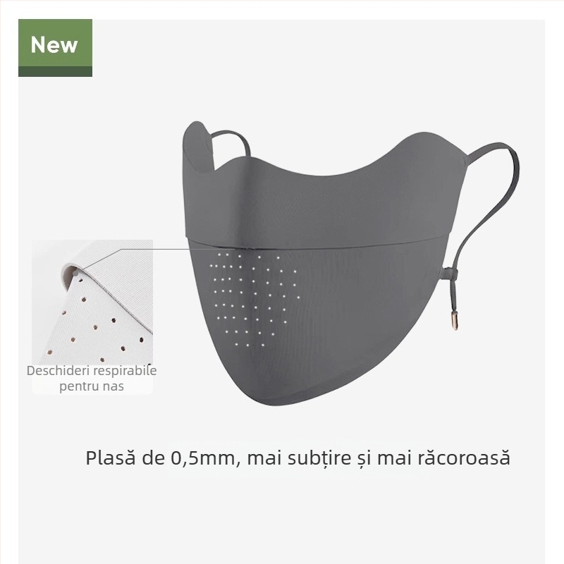 Meetsunny mască de protecție solară pentru gât și față, cu plasă Ice Silk, respirabilă, protecție UV, uscare rapidă, stil șal