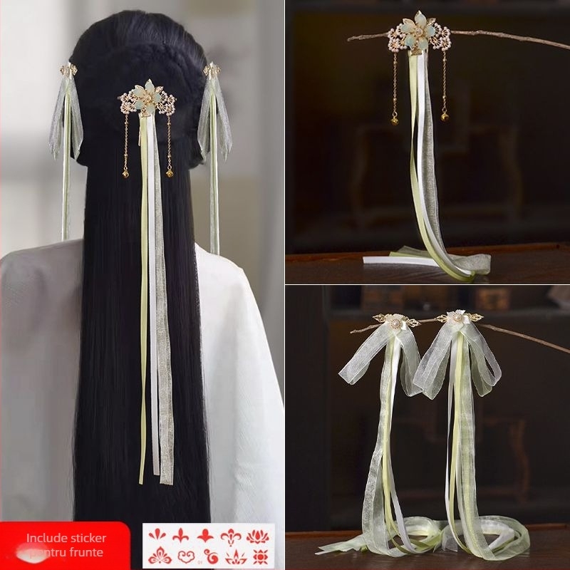 Clame de păr pentru copii, în stilul Dinastiei Han, accesorii cu motiv floral