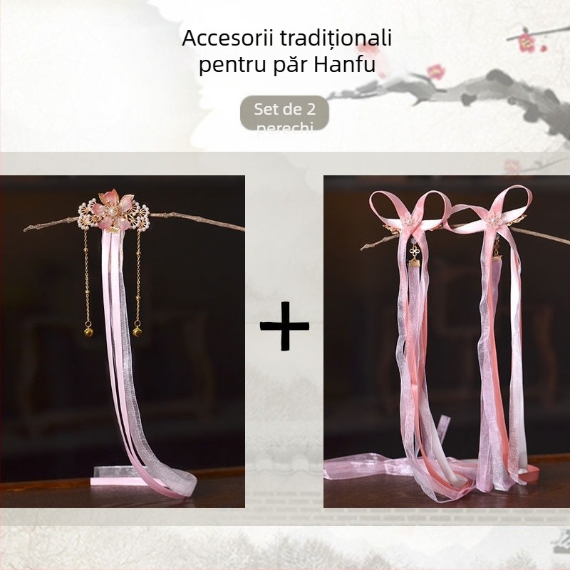 Clame de păr pentru copii, în stilul Dinastiei Han, accesorii cu motiv floral