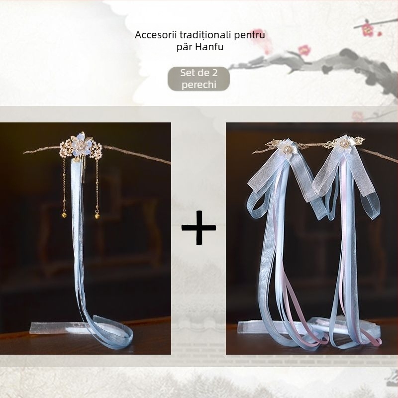 Clame de păr pentru copii, în stilul Dinastiei Han, accesorii cu motiv floral