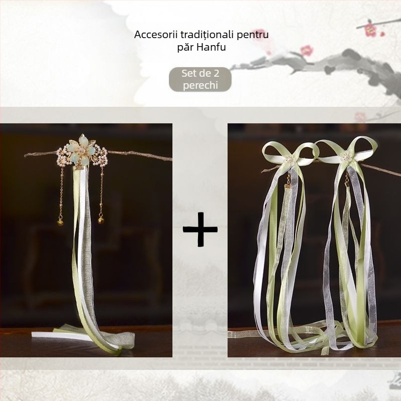 Clame de păr pentru copii, în stilul Dinastiei Han, accesorii cu motiv floral