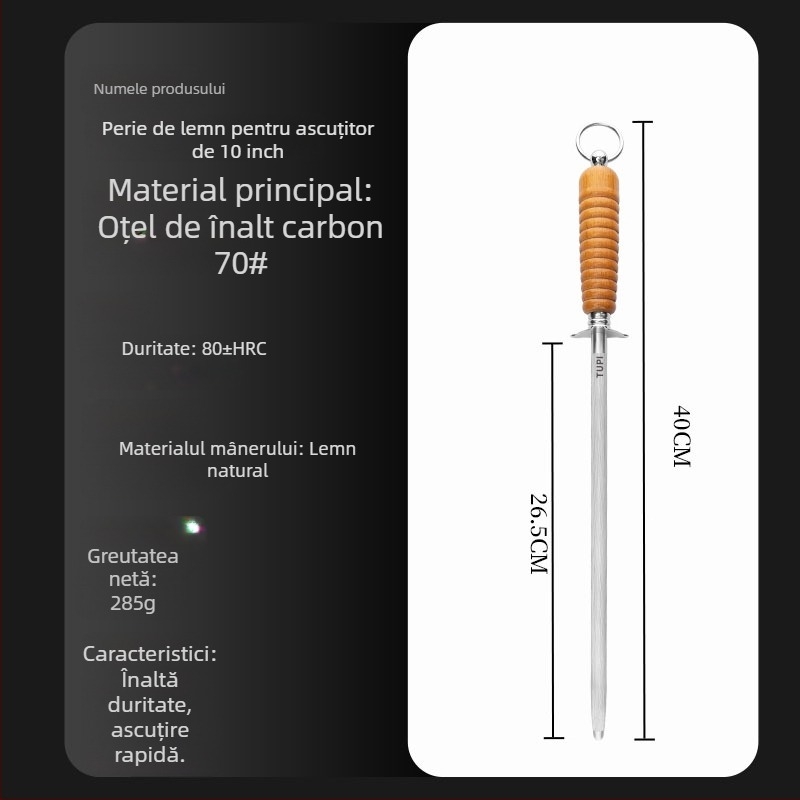 Băț de ascuțit pentru cuțite de bucătărie – oțel cu carbon înalt, profesional, stil universal, lansare primăvara 2022