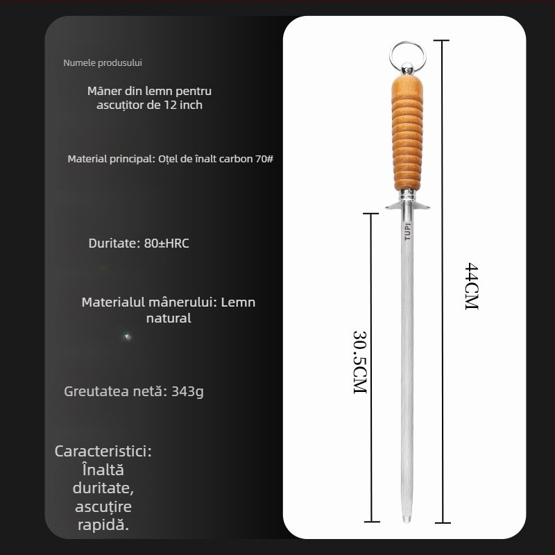 Băț de ascuțit pentru cuțite de bucătărie – oțel cu carbon înalt, profesional, stil universal, lansare primăvara 2022