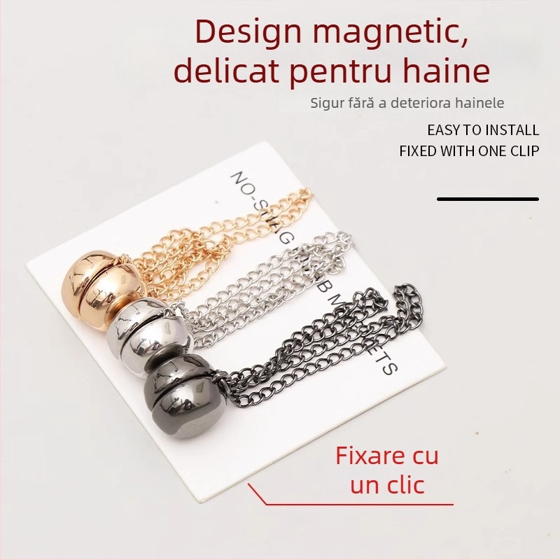 Butoni magnetici pentru manșete – aliaj, stil IN pentru femei, formă rotundă, electroplatare, Primăvara 2025