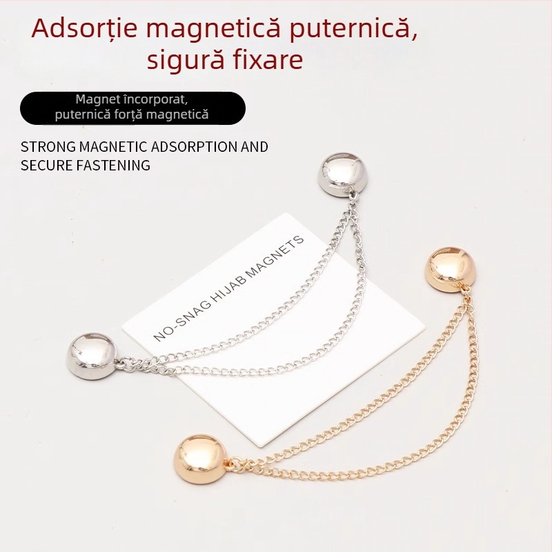 Butoni magnetici pentru manșete – aliaj, stil IN pentru femei, formă rotundă, electroplatare, Primăvara 2025