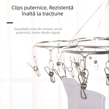 Clip de uscare din oțel inoxidabil, model YDX-FX30, pachet de 100 bucăți, pentru lenjerie, pantaloni și șosete