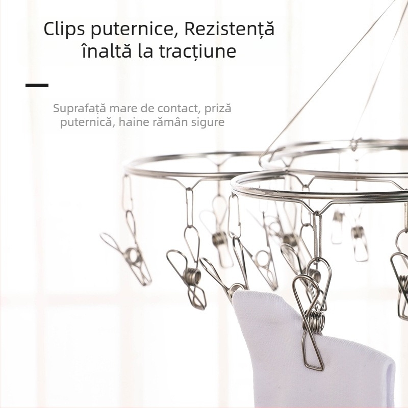 Clip de uscare din oțel inoxidabil, model YDX-FX30, pachet de 100 bucăți, pentru lenjerie, pantaloni și șosete