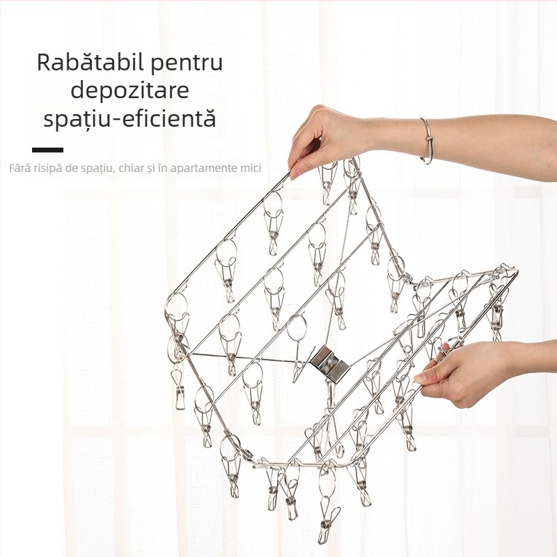 Clip de uscare din oțel inoxidabil, model YDX-FX30, pachet de 100 bucăți, pentru lenjerie, pantaloni și șosete