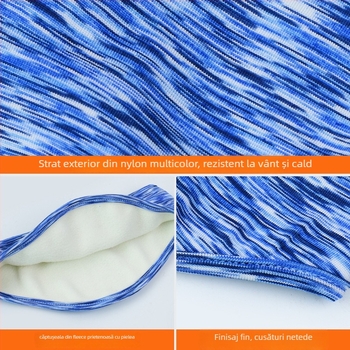 Bandă pentru cap pentru copii, fleece dublu, protecție pentru urechi, model cu dungi, poliester, stil minimalist