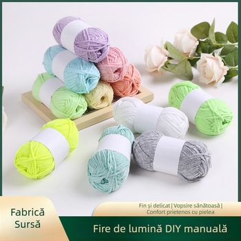 Fire luminoase pentru tricotat manual – Brand Prome; Proces de tors: imitare fină completă; Utilizare principală: tricotat manual