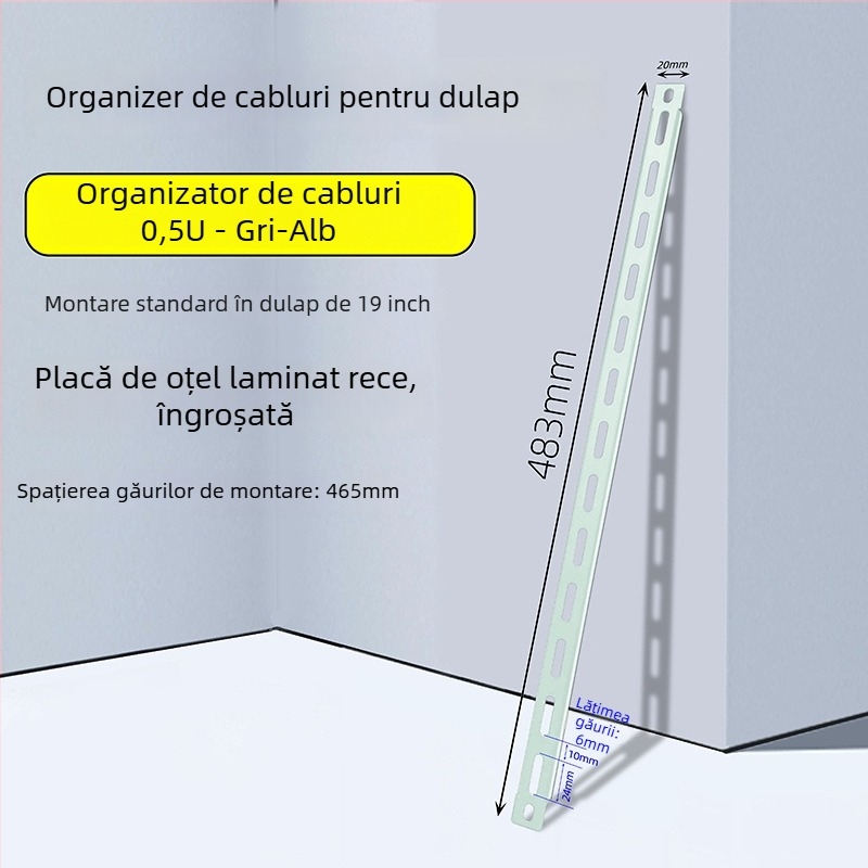 Panou de gestionare a cablurilor în dulap, 28 compartimente și 56 porturi, placă blind în formă de oase de pește