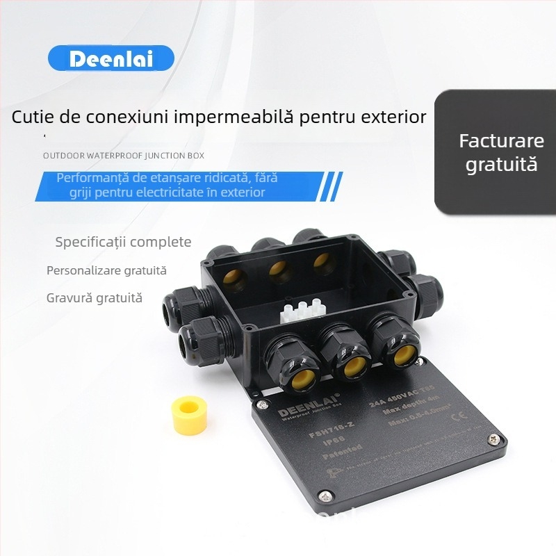 Cutie externă de legătură IP68, carcasă PC, ignifugă, rezistentă la ploaie, pentru ramificații ale iluminatului stradal