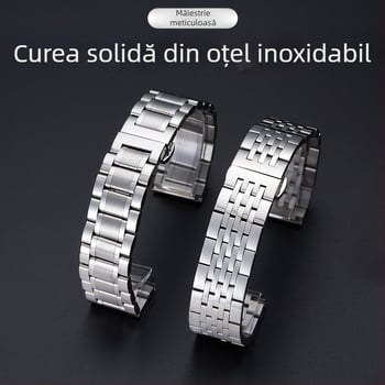 Șapte curele din oțel inoxidabil pentru ceas, cu închizătoare tip fluture și accesorii din oțel