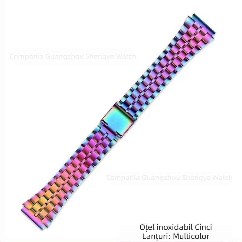 Brățară din oțel inoxidabil pentru ceasuri mici pătrate, compatibilă cu A158W, A168, F91W, AE1200, AQ230