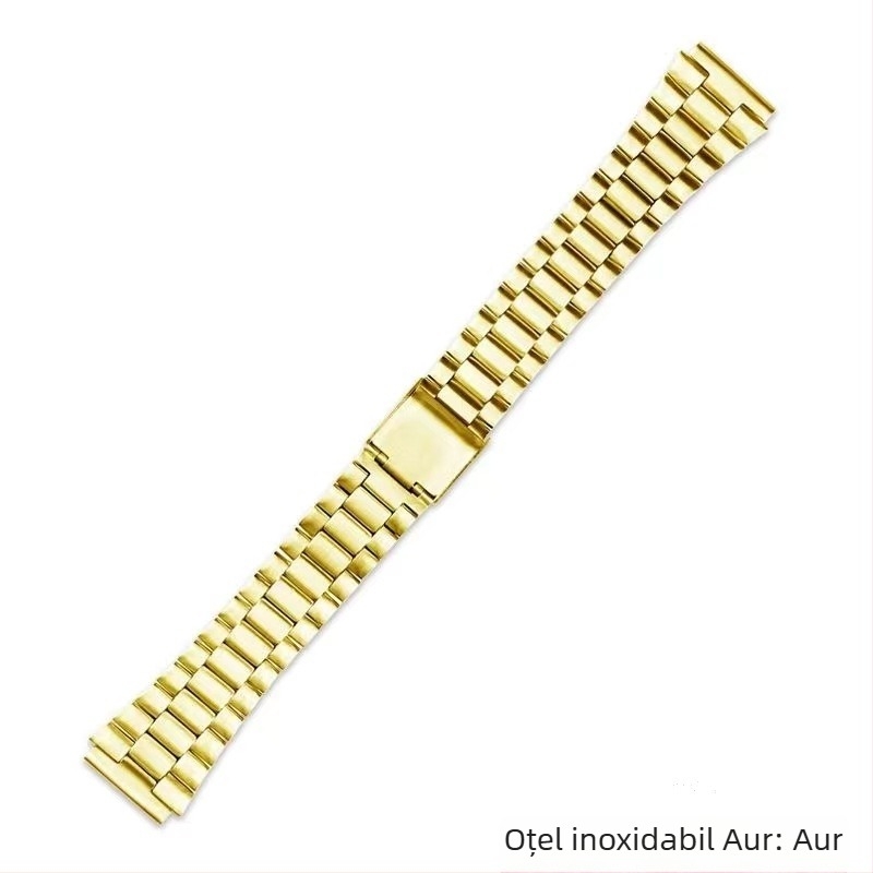 Brățară din oțel inoxidabil pentru ceasuri mici pătrate, compatibilă cu A158W, A168, F91W, AE1200, AQ230