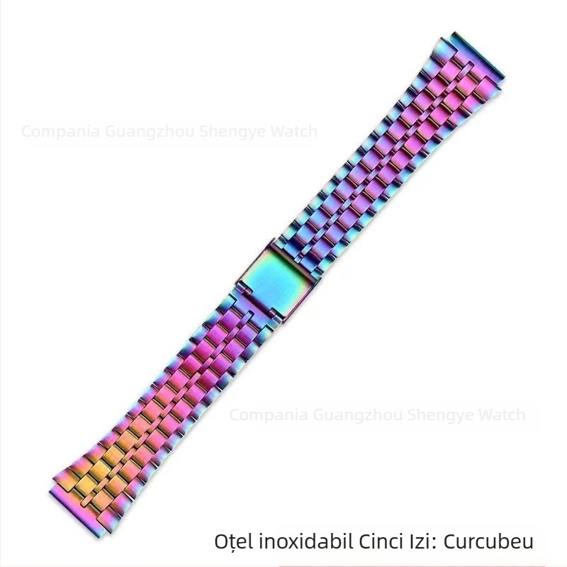 Brățară din oțel inoxidabil pentru ceasuri mici pătrate, compatibilă cu A158W, A168, F91W, AE1200, AQ230