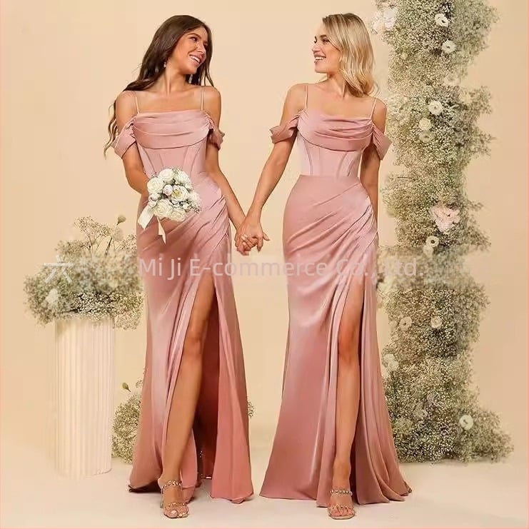 Rochie de seară în stil sirenă, fără mâneci, lungă, talie înaltă, poliester (30-50%)