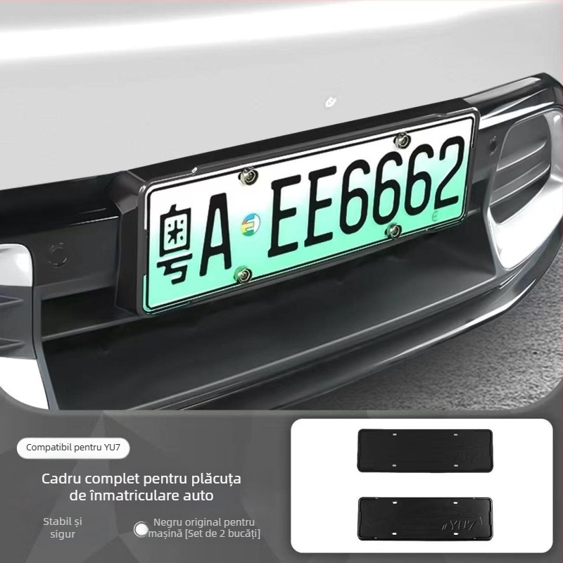 Ramă pentru placă de înmatriculare - design cu margine completă, compatibilă cu SU7/YU7, destinat vehiculelor cu energie nouă, din plastic