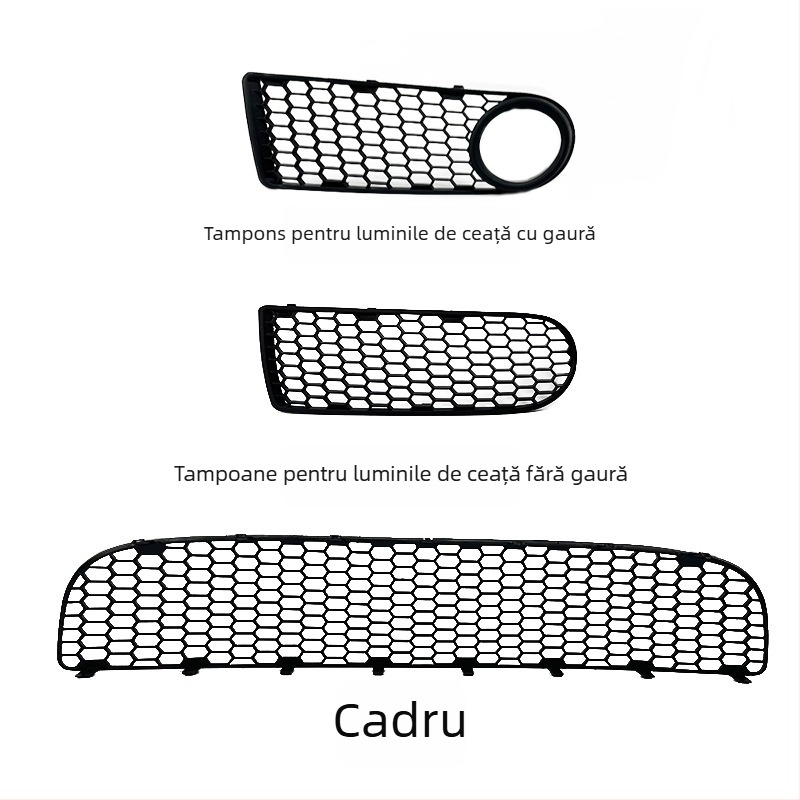 Ramă de faruri pentru ceață față pentru Beetle 06-10, cu grilaj inferior și placă reflectorizantă (PP, 12V)