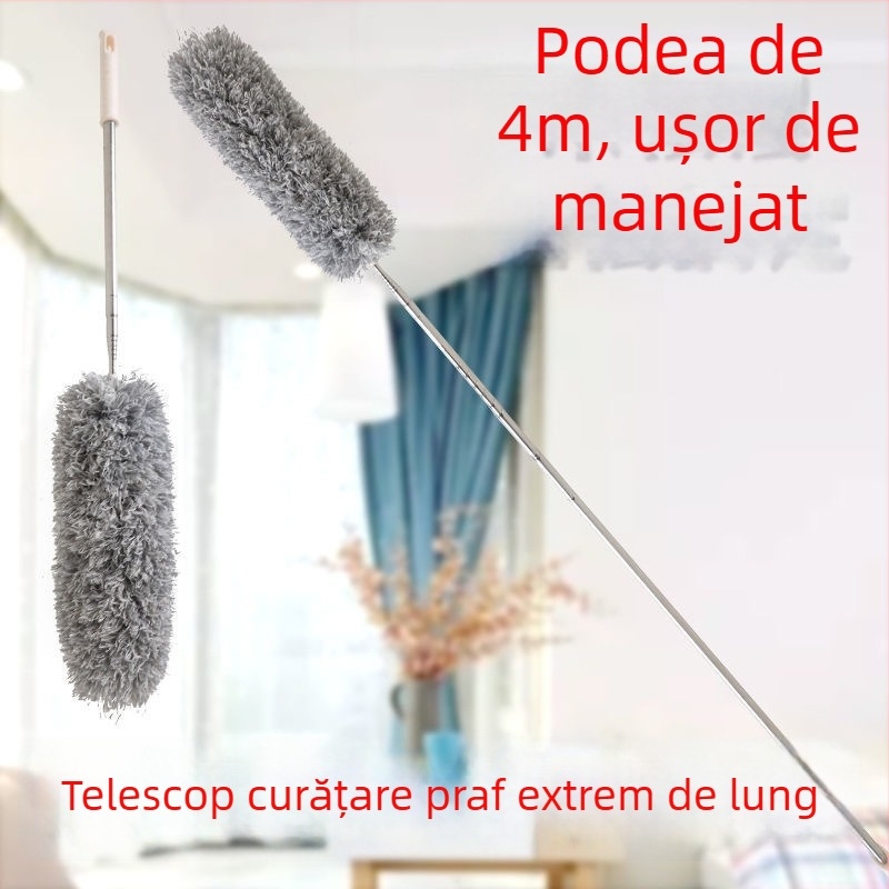 Jingsheng Perie de praf din fibră cu cap rotund, 175 cm, pentru îndepărtarea prafului, acasă și în mașină