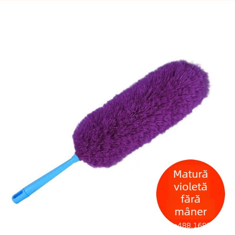 Jingsheng Perie de praf din fibră cu cap rotund, 175 cm, pentru îndepărtarea prafului, acasă și în mașină