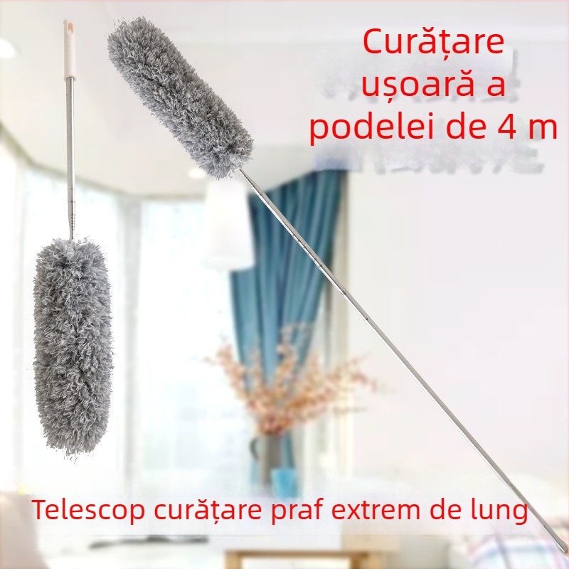 Jingsheng Perie de praf din fibră cu cap rotund, 175 cm, pentru îndepărtarea prafului, acasă și în mașină