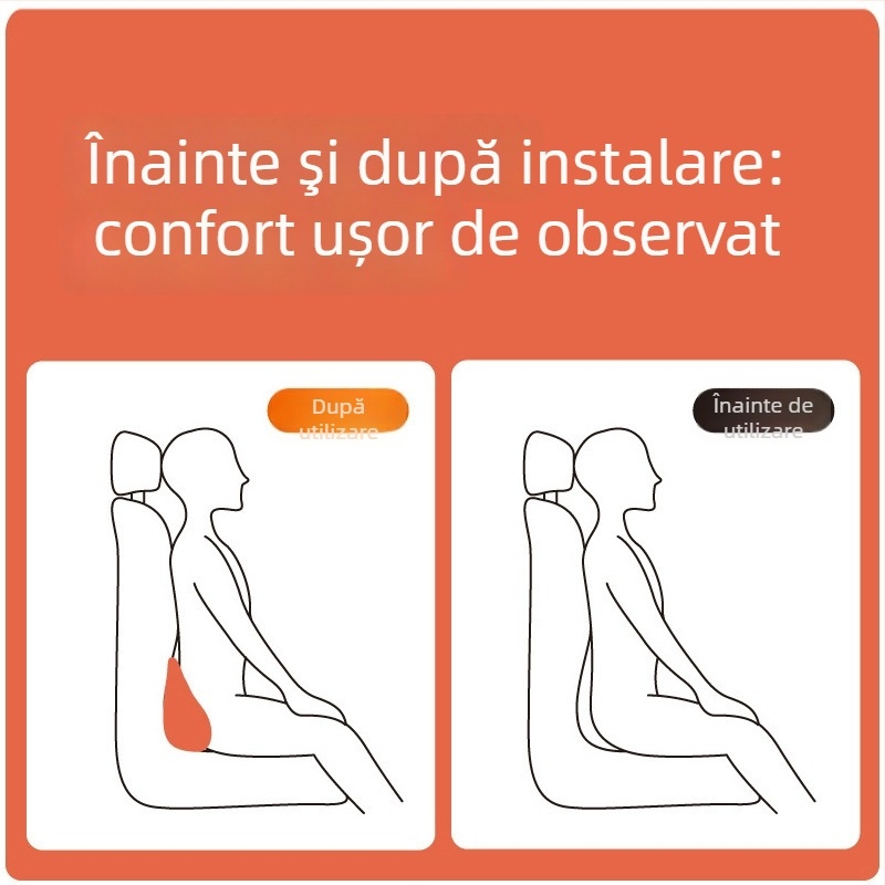 Perna lombară auto, memory foam, design subțire, catifea, potrivire universală, personalizabil