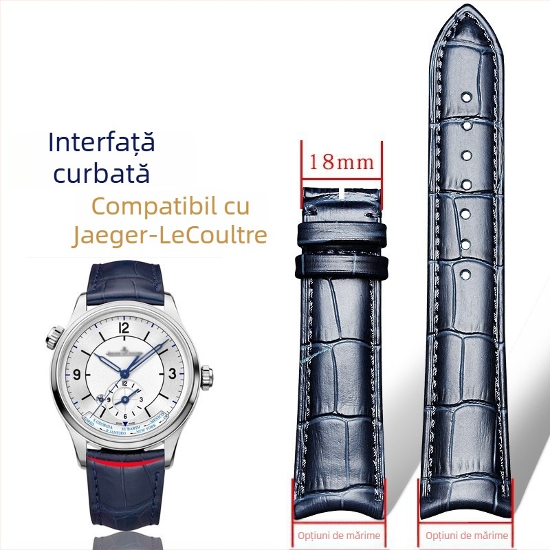 Brățară de ceas din piele naturală, model Moon Phase Master, imprimeu crocodil, piele de primă calitate, design original