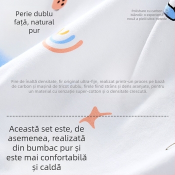 Jingqi Pijamale maternitate din bumbac 100% — postpartum, pentru alăptare, toamnă-iarnă, haine de casă groase pentru femei