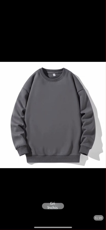 Pulover în stil Hong Kong, guler rotund, mâneci lungi, 75% viscoză într-o combinație cu bumbacul, țesătură groasă, croială lejeră, toamna 2024, pentru bărbați