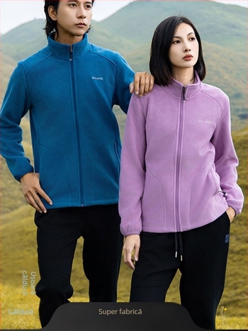 Geacă fleece outdoor unisex, stil cardigan, țesătură polar fleece, căptușeală polar fleece, modelul 3358 (TODOMORE/Denma)