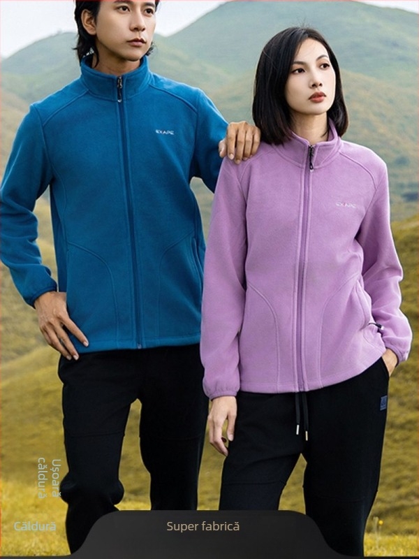 Geacă fleece outdoor unisex, stil cardigan, țesătură polar fleece, căptușeală polar fleece, modelul 3358 (TODOMORE/Denma)