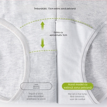 Chiloți femei din bumbac pur, talie medie, respirabili, antibacteriali, 90–95% bumbac