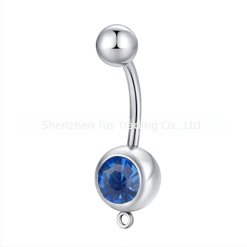 Inel ombilical din oțel titan, simplu, unisex, design geometric, placare electrolitică