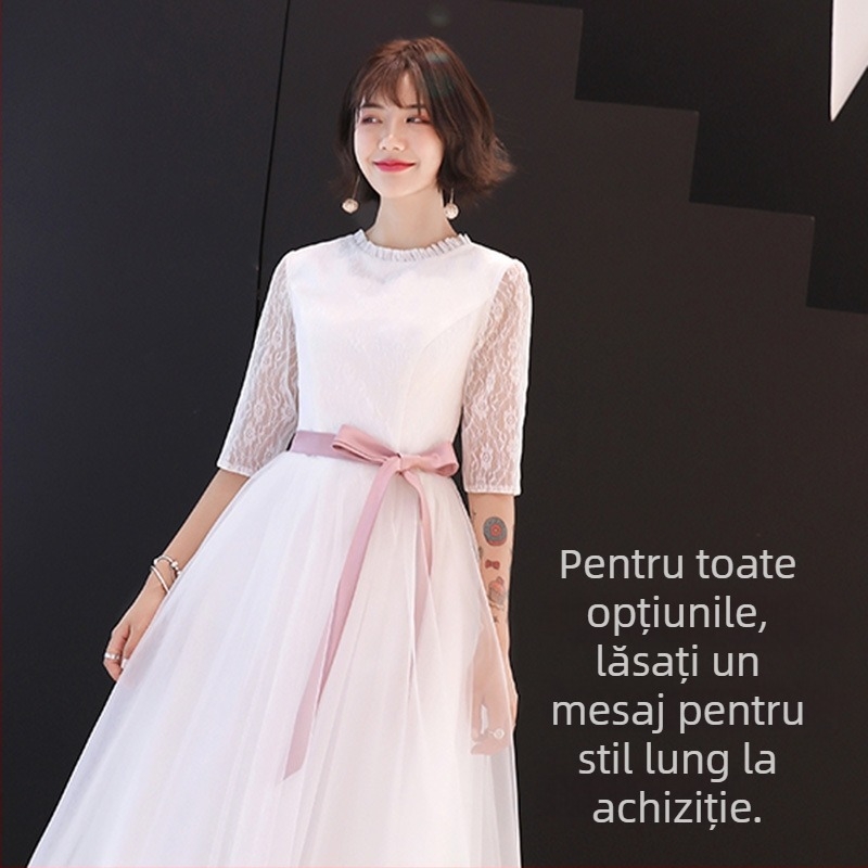 rochie de ocazie pentru femei, țesătură din fibre de poliester (90%), croială în A, talie înaltă, mâneci 3/4
