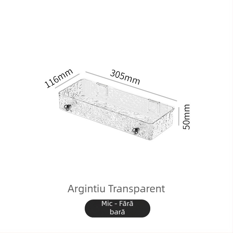 Raft de baie pentru montaj pe perete — fără găuri, organizator din plastic pentru cosmetică și prosoape