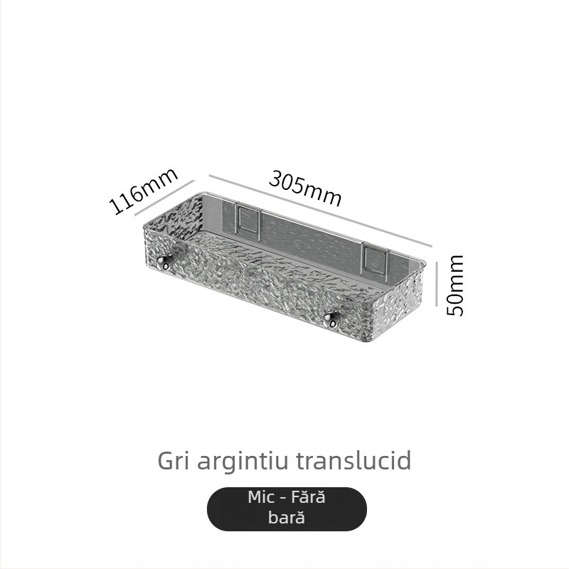 Raft de baie pentru montaj pe perete — fără găuri, organizator din plastic pentru cosmetică și prosoape