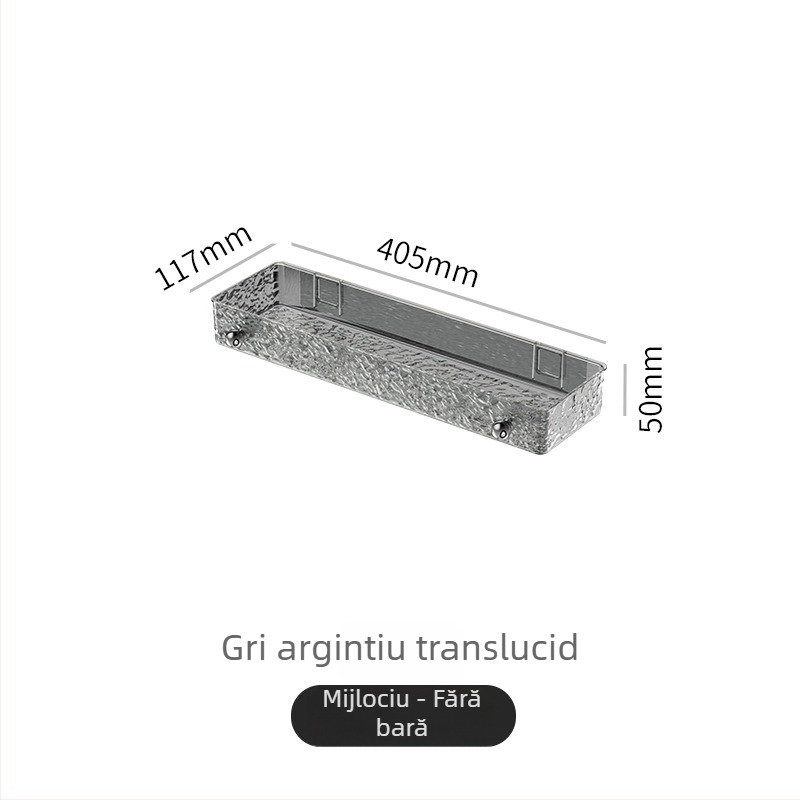 Raft de baie pentru montaj pe perete — fără găuri, organizator din plastic pentru cosmetică și prosoape